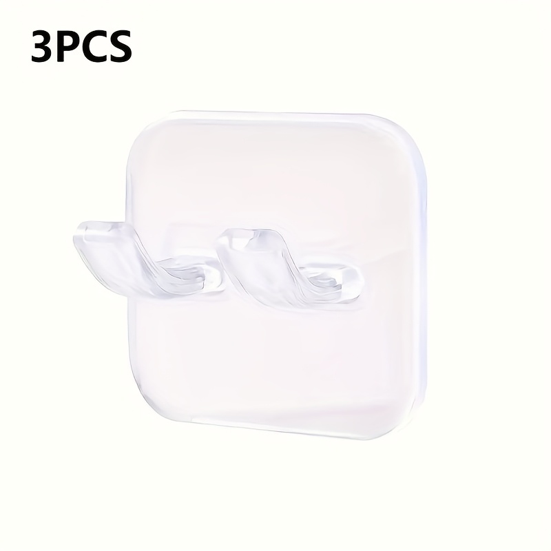 TEMU Pack Of 3, Easy-to-install Wall-mounted Razor Holder Without Drilling - Multifunctional Bathroom Organizer For Shaving Razors And Plug Storage,