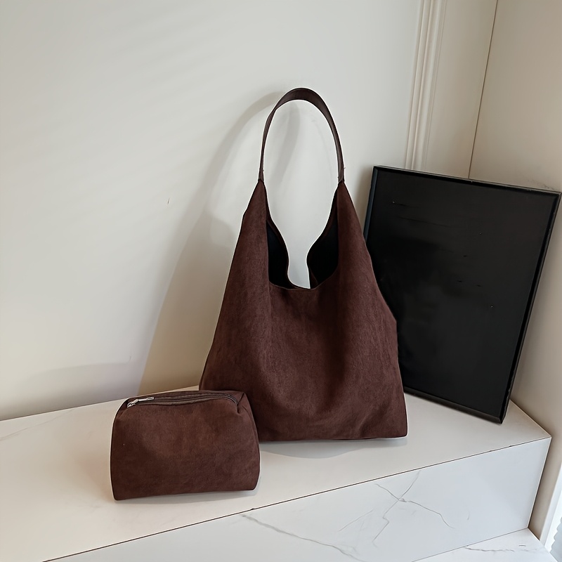 TEMU Women's Shoulder Bag, Retro Fashion Casual Solid Color Lightweight Single Shoulder Underarm Bag, Women's Handbag Handbag Bag, Fixed Shoulder