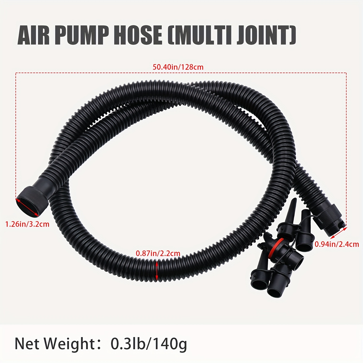 Image of Koetsu Air Pump Hose ( ) Kayak Paddle Board Surfboard Pump Inflatable Tube Hand Pump Hose Flexible Hose Port, Air Pump Extension Tube Hose Air Pump Connector Replacement Hose Accessories, Black