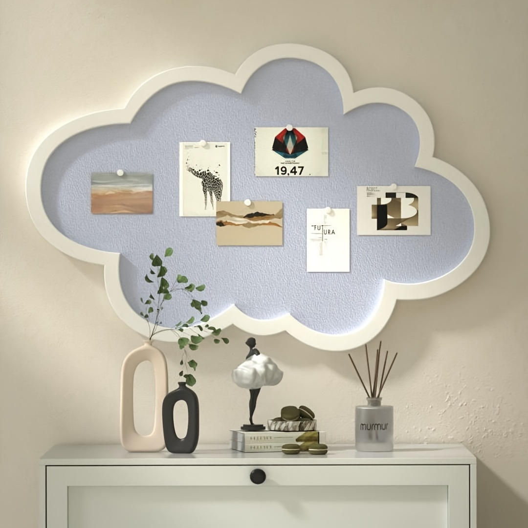 

Contemporary -shaped Decorative Bulletin Board - Polyester Felt Wall Decor, No Electricity Needed, Oval Message & Photo Display For Creative Bedroom