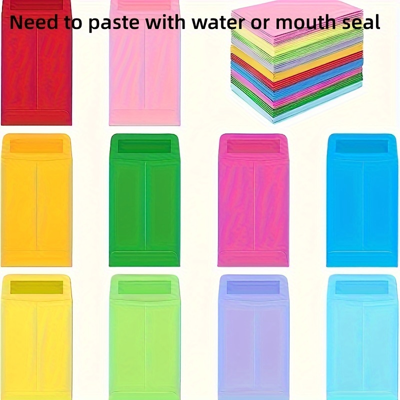 

100-piece Assorted Colors Peel & Seal Cash Envelopes - Ideal For Budgeting, Coins, Checks & Organization