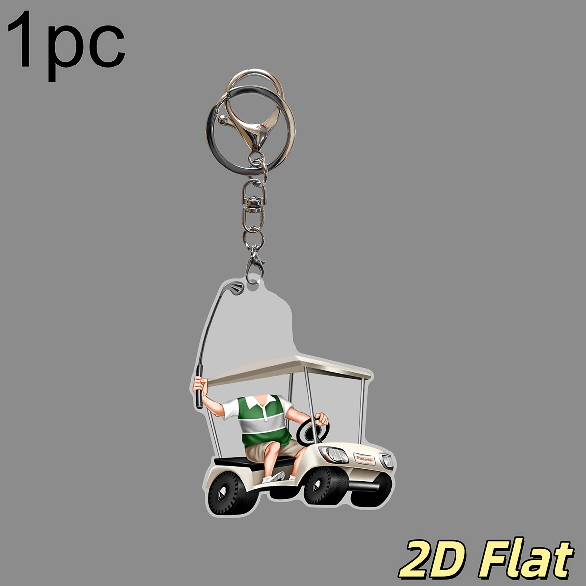TEMU 2d Flat - Custom 2d Acrylic Keychains For Golf Carts, Perfect As Gifts For Dads And Grandpas, Birthday Presents For Golf Enthusiasts, Or