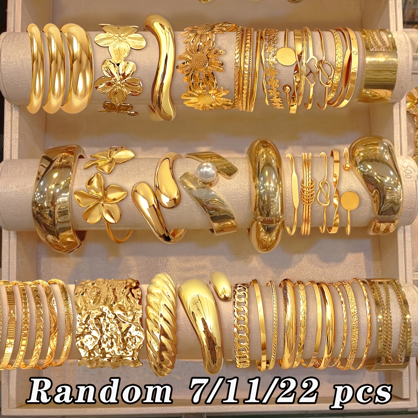Random Stackable Bracelet Set — Floral & Geometric Designs