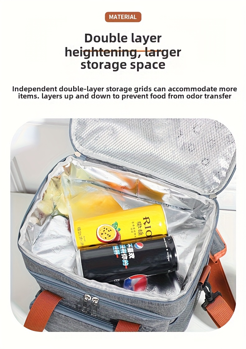 1pc Sac à Dos Isotherme BOSRIO pour Déjeuner - Double Paroi, Rétention de Froid Renforcée, Non Contact Alimentaire, Sac à Dos Durable avec Bretelles Rembourrées et Boucles pour Bureau, Pique-nique, Camping (s) - Gris, Non Contact Alimentaire, Sac à Dos pour Déjeuner