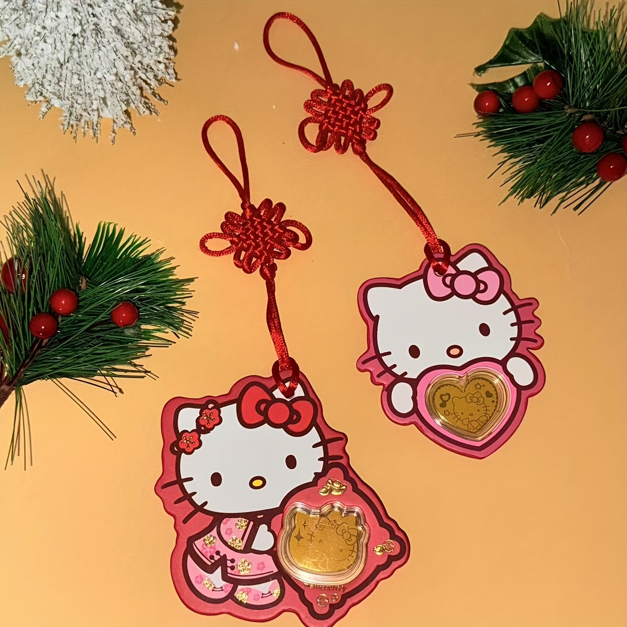 

Sanrio Hello Kitty Chinese New Year Decorations Chinese Knot Pendant Red Hanging Ornaments, Fu Pendants For New Year Home Trees New Year Decorations