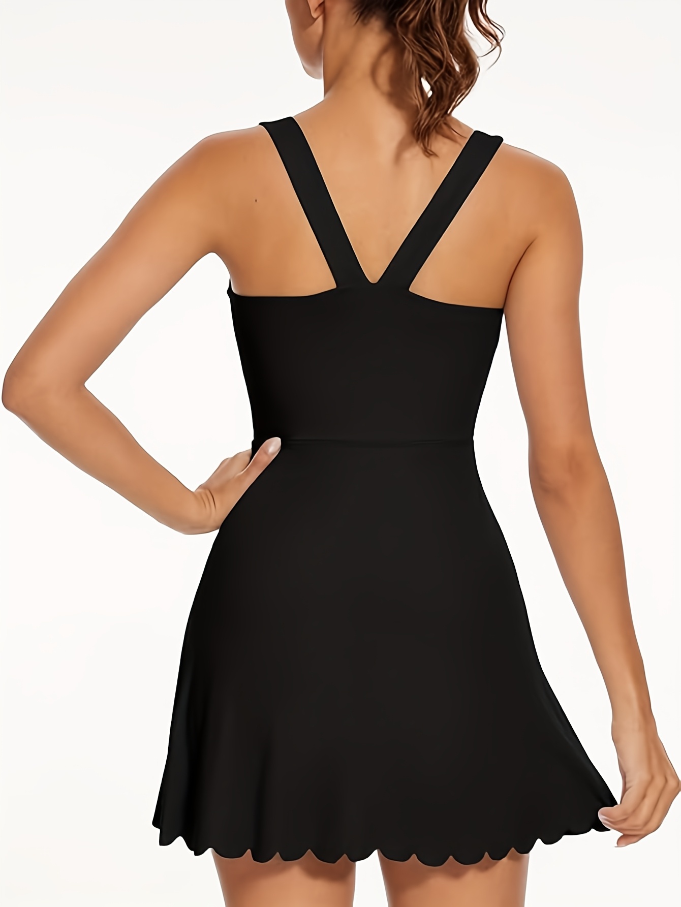 2pcs womens tennis dress separate shorts bra square neck - Temu
