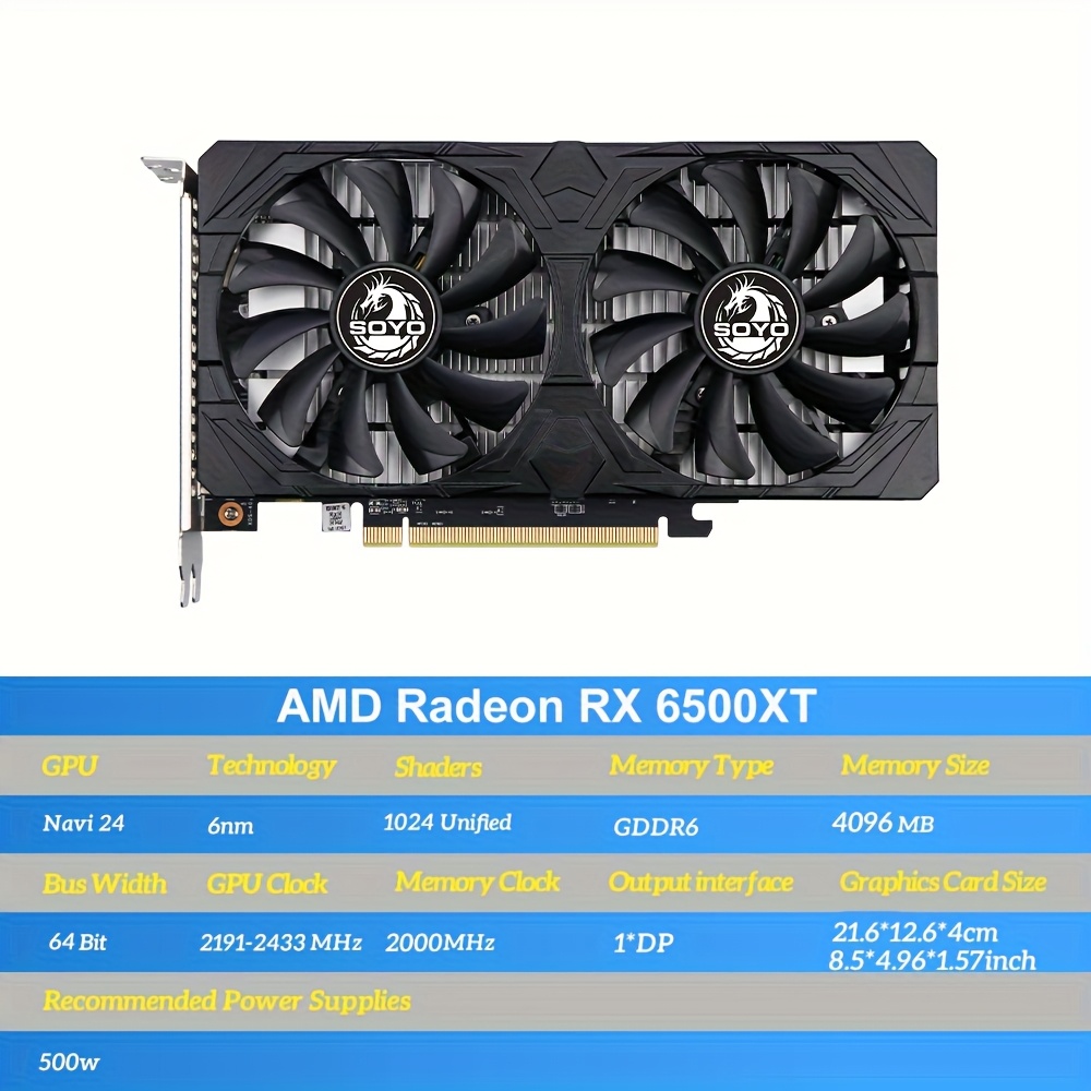 rx6500xt 4gb amd カード 64ビットgddr6ビデオカード disp - Temu Japan