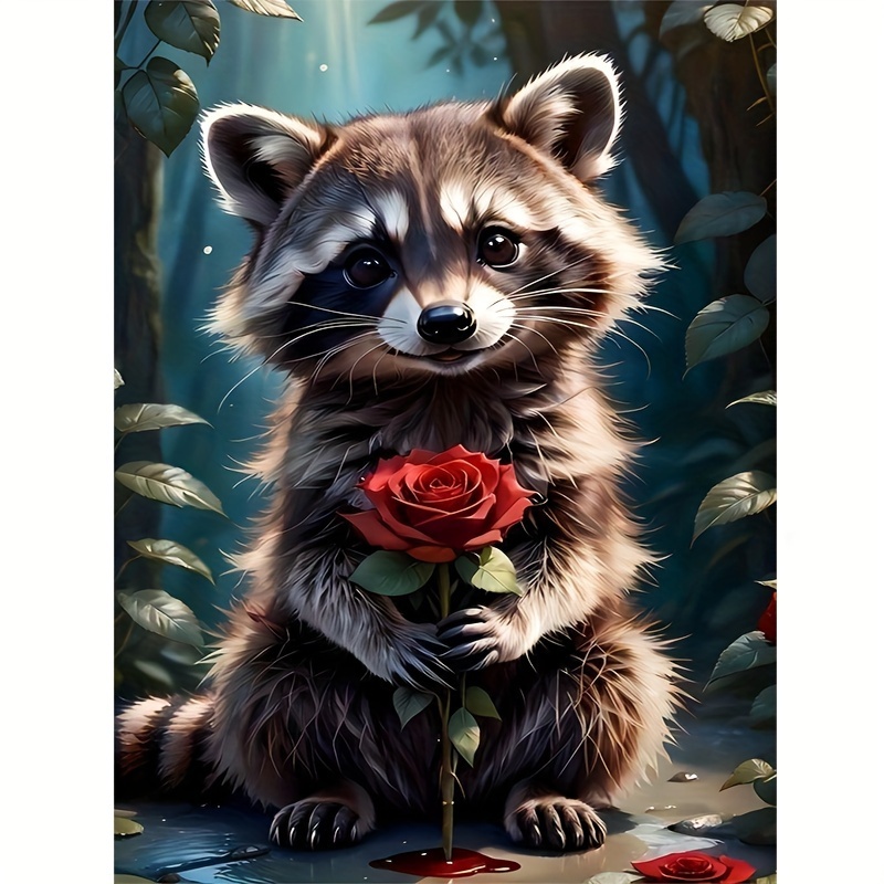 

Raccoon 5d Diamond Painting Kit - Full Drill Round Diamond Art, Diy Craft For Beginners & Enthusiasts, Perfect For Living Room, Bedroom Decor & Gifts Raccoon Diamond Painting