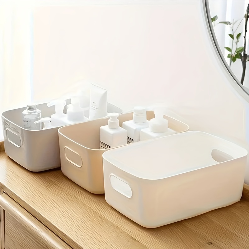 5 pack plastic storage bins multi functional organizer baskets for cosmetics desk clutter underwear   kitchen bathroom bedroom office desk non food contact safe details 3