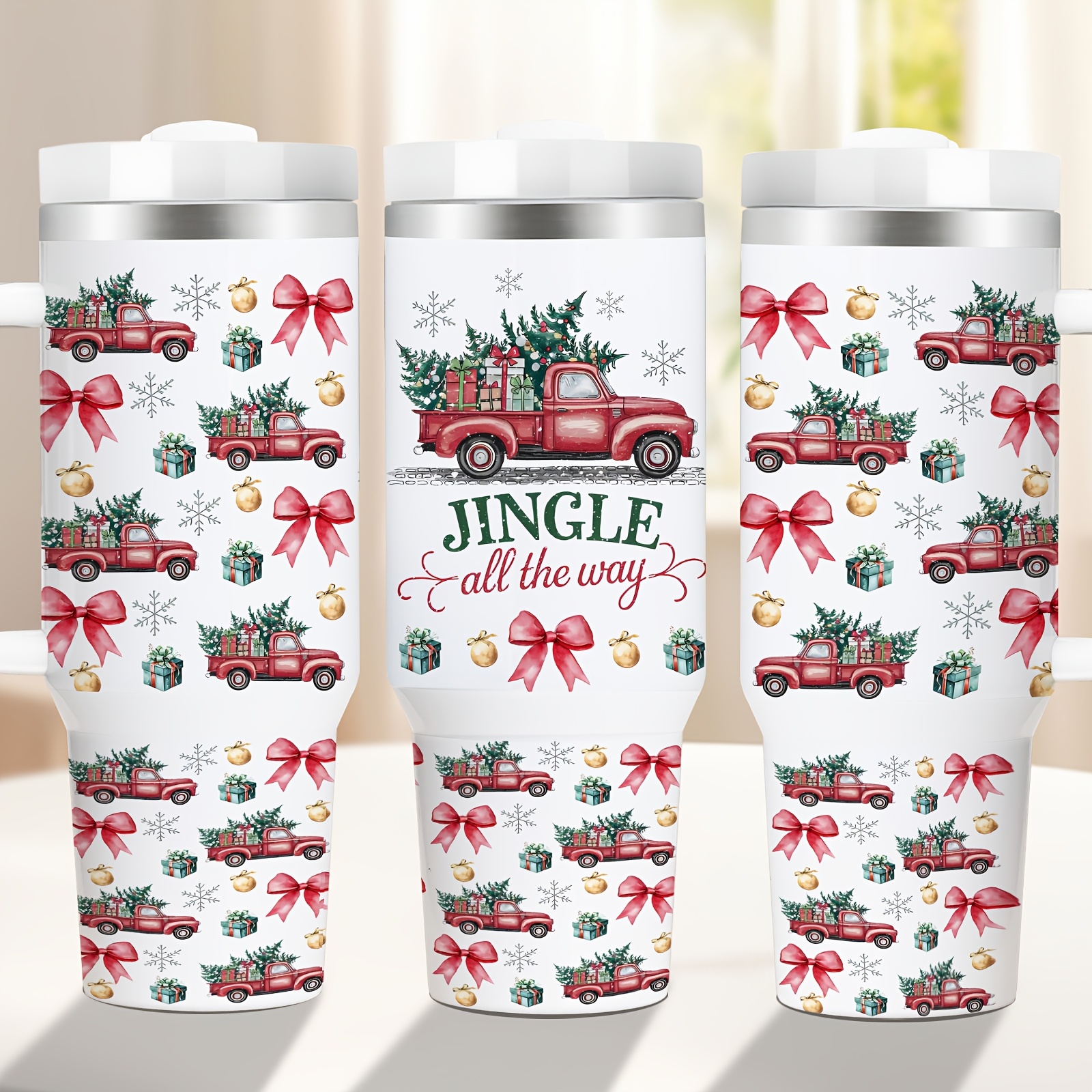 

1pc 40oz : Insulated Mug And Lid, For Day, Christmas , Christmas, , 's Day, , And - Steel