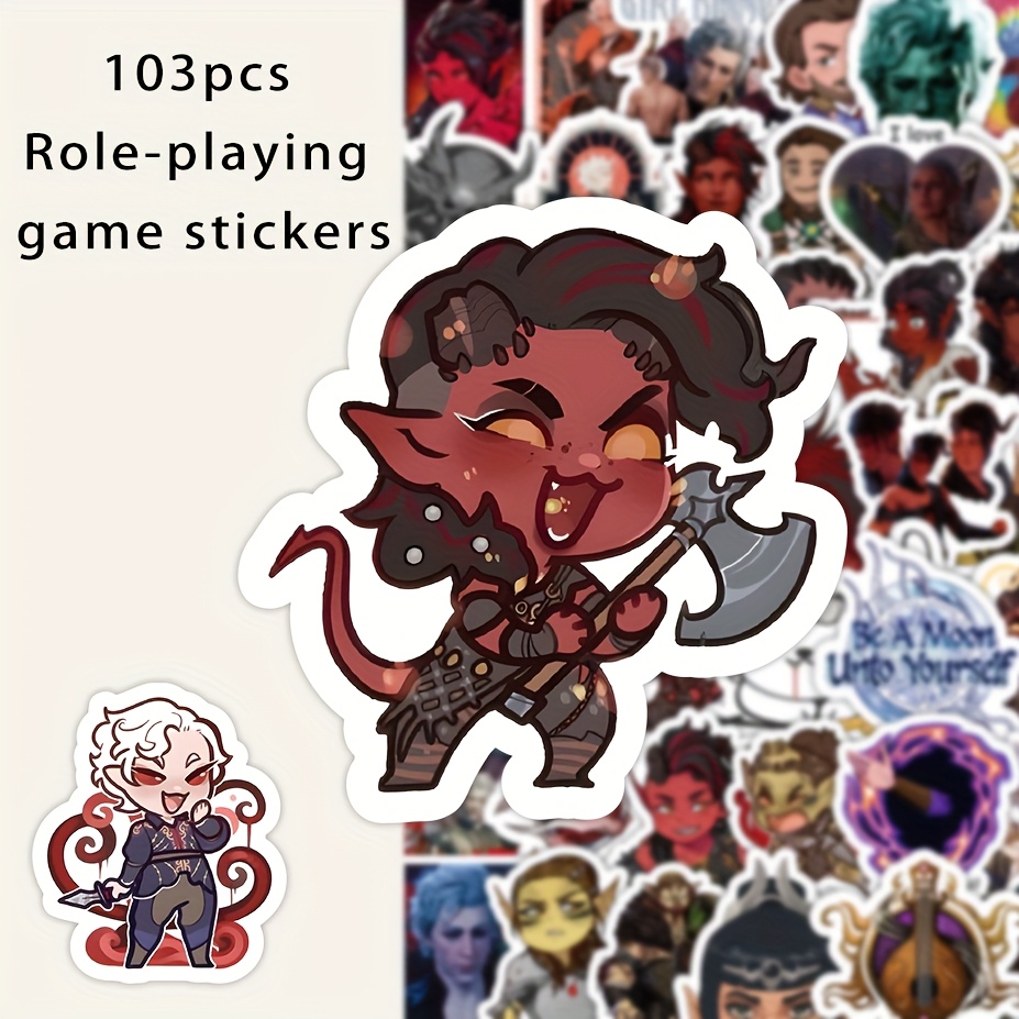 103pcs, Role-playing Game Stickers, Suitable For Mobile Phone Cases, Water Bottles, Skateboards, Etc. Decoration