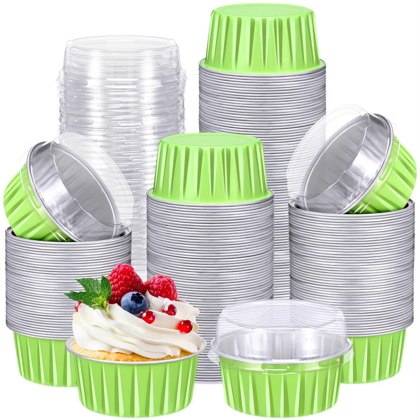 foil cupcake liners baking cups with lids 100 pack oz large