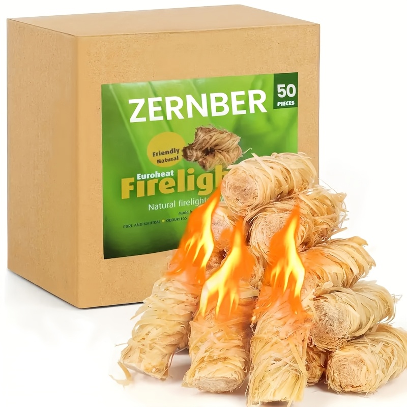 50/100pcs Fire Starter, Christmas Gift, Natural Charcoal Starters, Firestarters For Indoor Fireplace, Bbq, Campfire, Wood Stove, Chimney, Fire Pit, Grill, , Indoor Outdoor Use, Weather-resistant