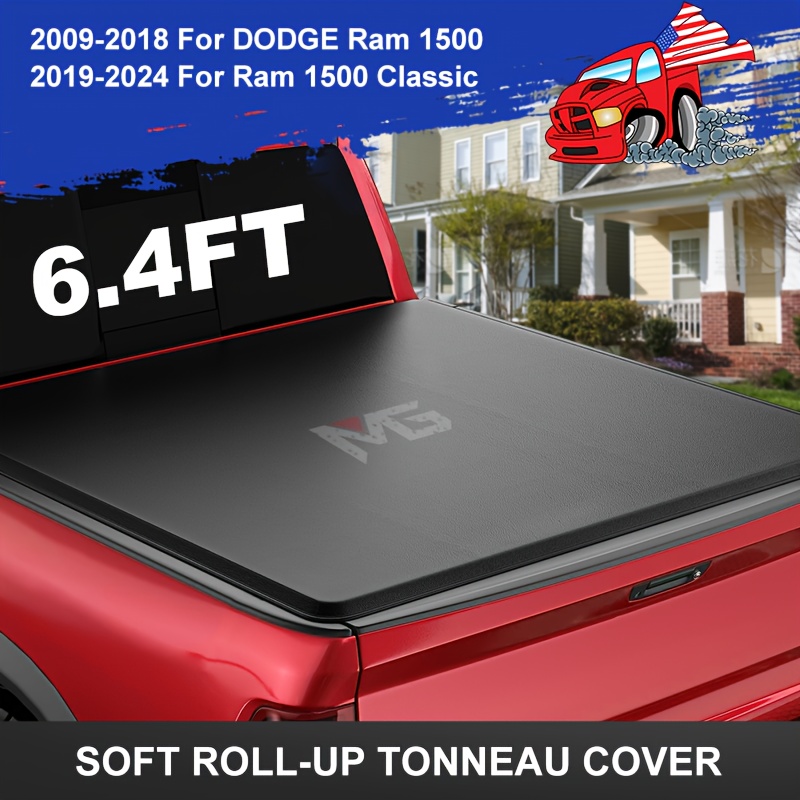 

Up Tonneau Cover Fits 2009-2018 For Ram 1500; 2010-2023 For 3500; 2019-2024 For Classic Ram 1500 With 6'4" (76.3in) Truck Bed W/o