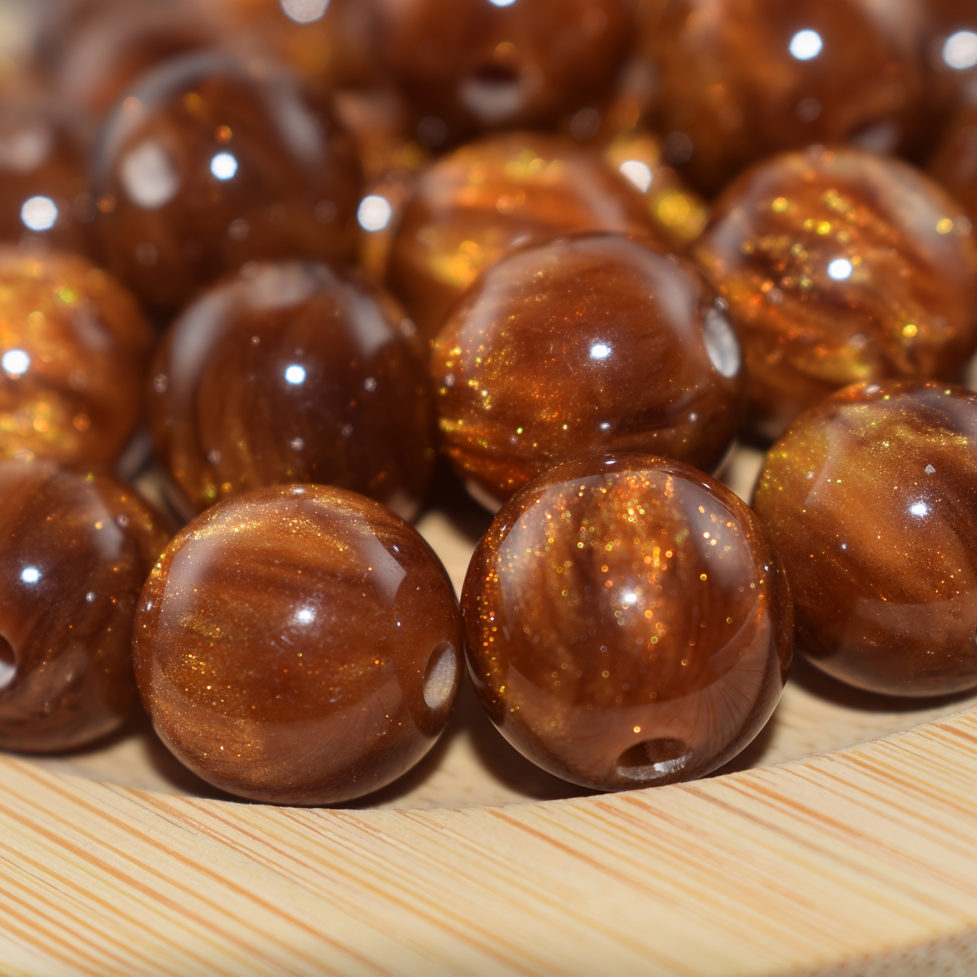 20pcs 12mm Tiger Eye Resin Loose Beads Bracelets, Necklaces, Accessories Mother's Day Holiday Gift, Friend Gift