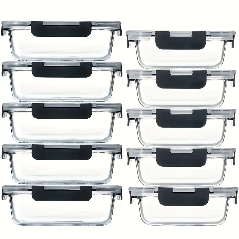 20pcs food storage containers kitchen organizers and storage leakproof meal prep containers local warehouse 20pcs including 10pcs glass containers with 10 lids airtight freezer meal prep container for pantry and kitchen organization Product details 0