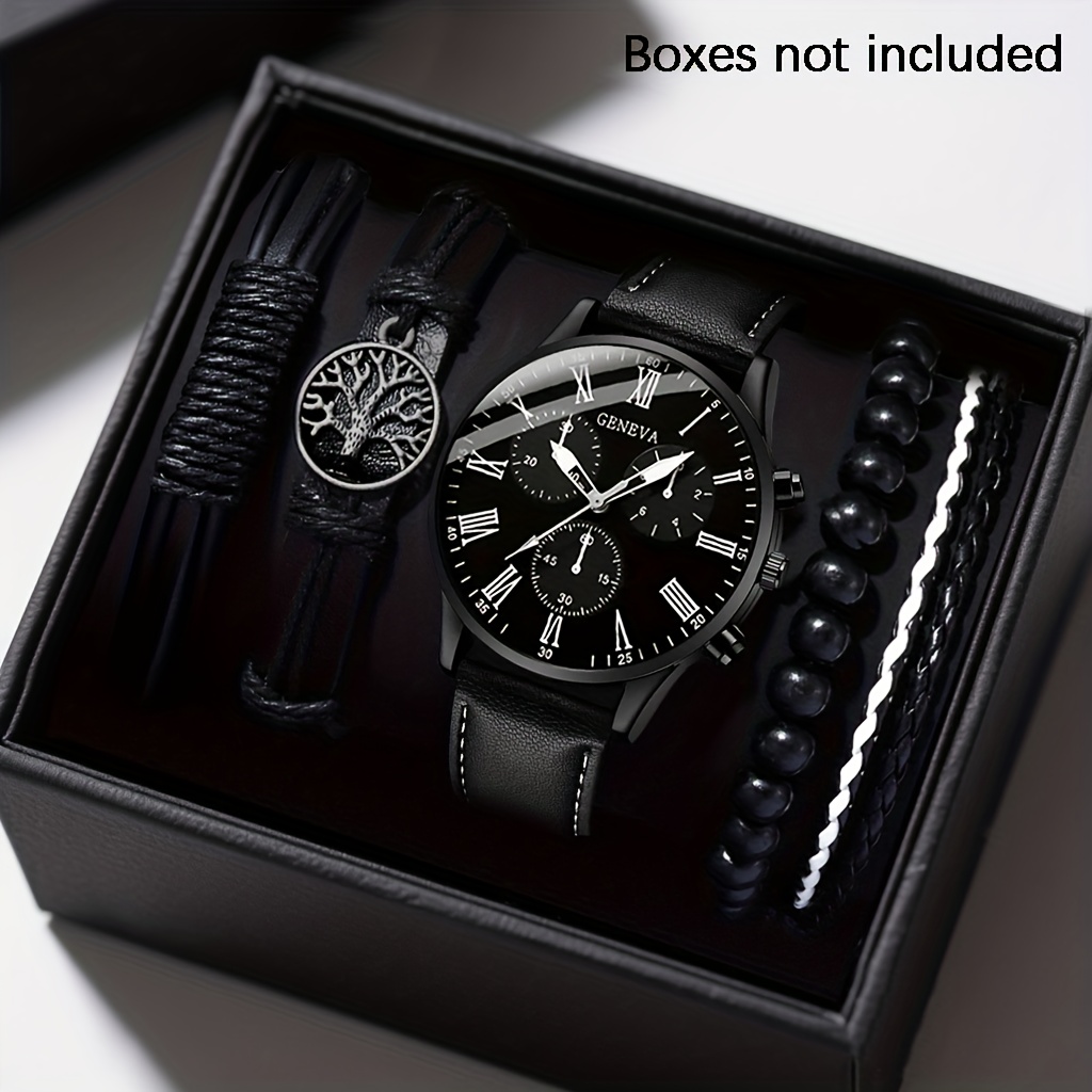 Image of 5pcs Quartz Watch Set, Alloy Dial, Perfect For Daily Wear, Birthdays, Parties, New Year's, Christmas, Halloween - Ideal Gift For