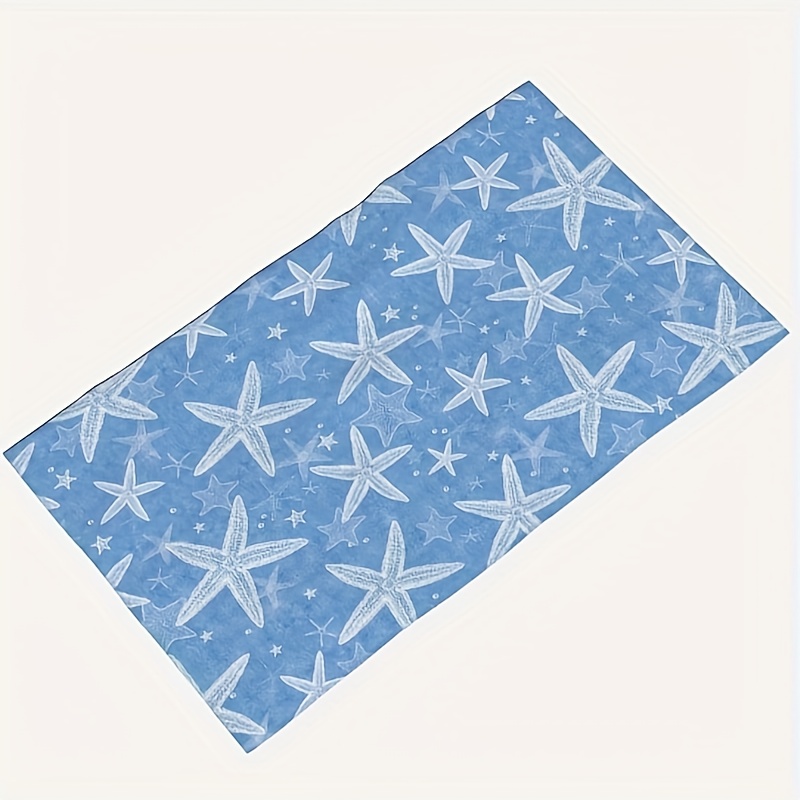 

4pcs, Hand Towels, Starfish Scallop Pattern Ocean Theme Kitchen Hand Towels, Ultra-soft Microfiber Decorative Dish Cloths, Absorbent Drying Towels For Kitchen Decor & Cleaning