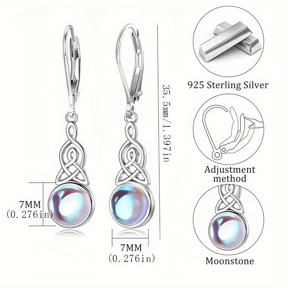 Women's Vintage Style Moonstone Dangle Earrings