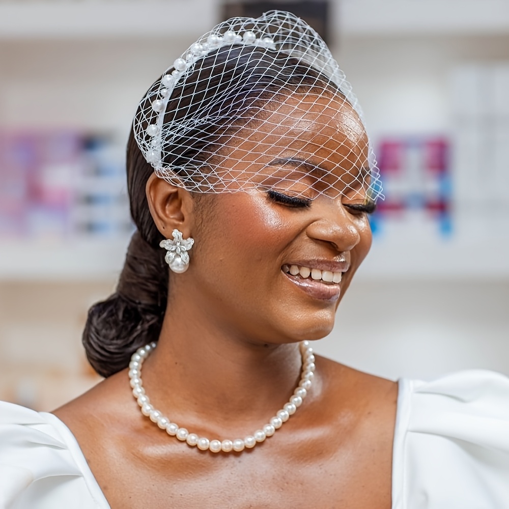 jm27 white black birdcage veil short wedding face veil - Temu Canada