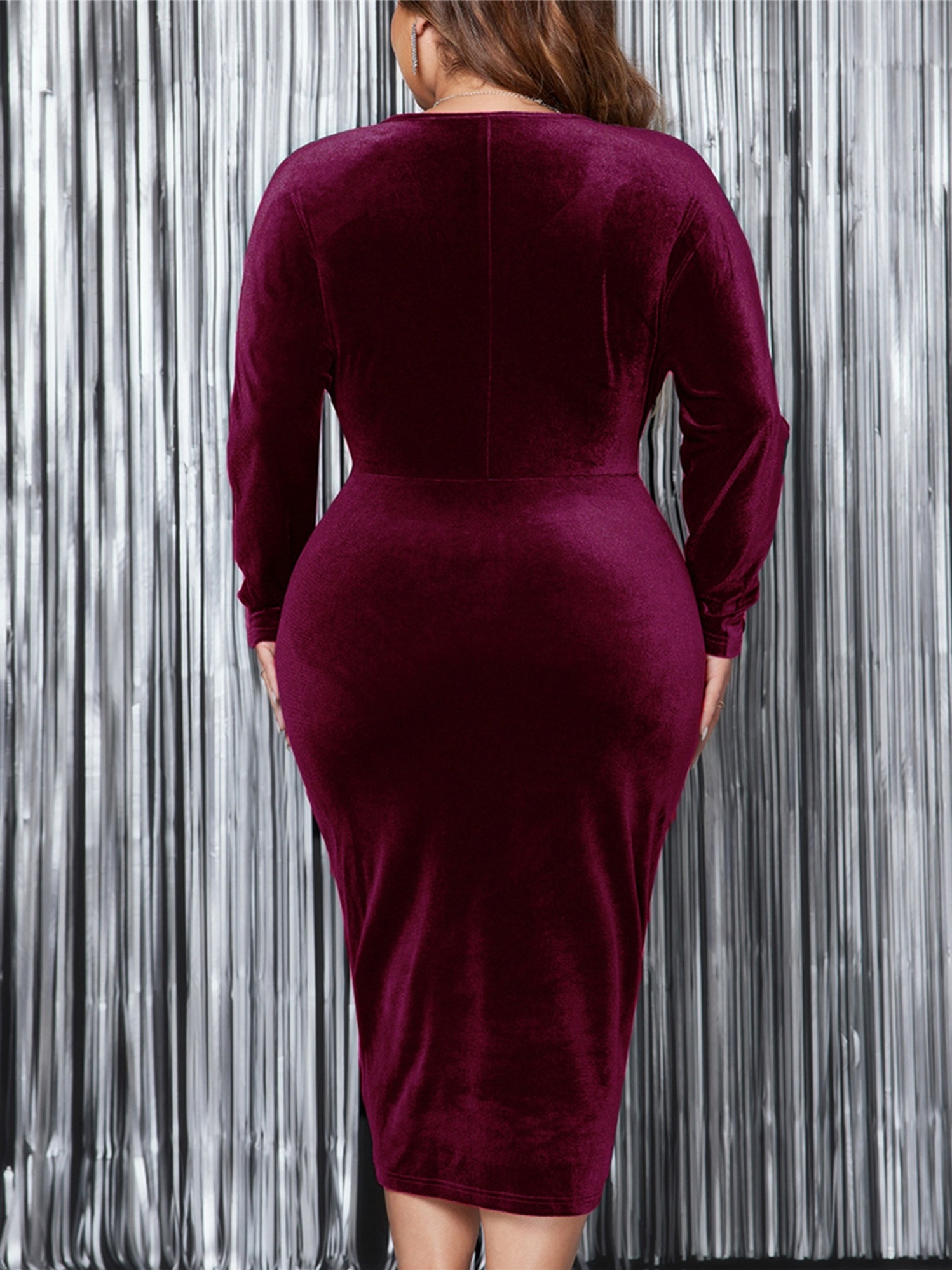 plus size womens plus size party velvet dress elegant solid - Temu
