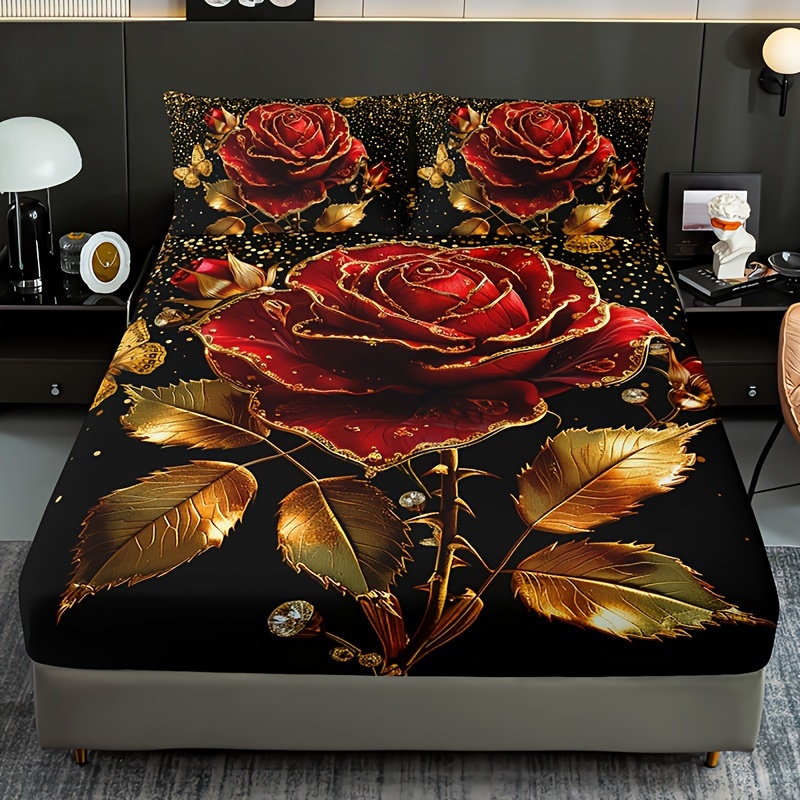 

3pcs Bedding Set - 100% Polyester Sheet And Pillowcases Set 30-34cm ,