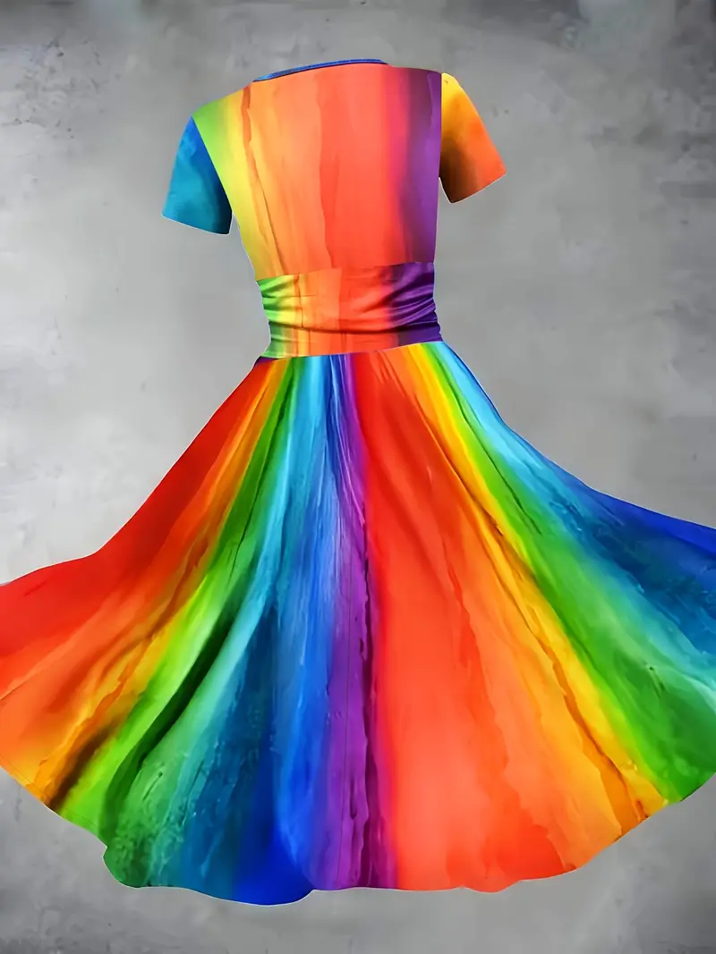 Princess Gown Formal Ladies Rainbow Dress Printed Dress Rainbow Striped Dress Rainbow Fashion Plus Size Dresses Princess Gown Formal Ladies Rainbow Dress Printed Dress Rainbow Striped Dress Rainbow Fashion Plus Size Dresses