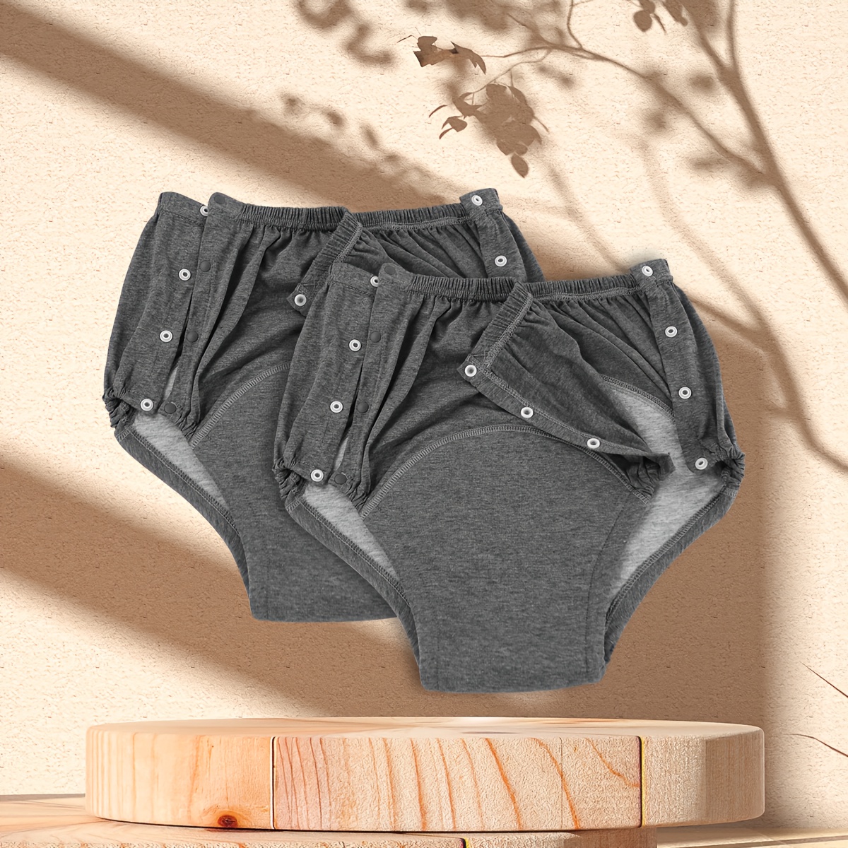 Image of 1pc/2pcs Adult Side-release Underwear With Absorbent Crotch Layer, Easy Design, Quick-drying Unisex