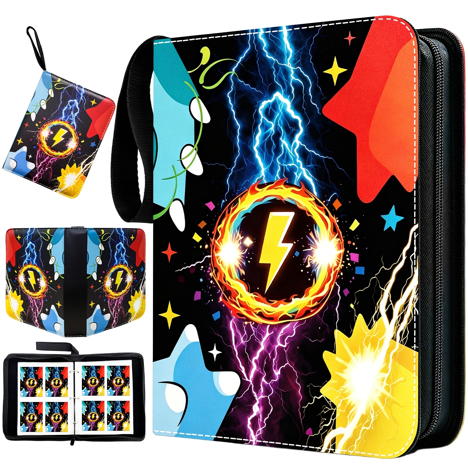 TEMU Classeur pour Cartes à Collectionner 4 Pochettes, Porte-Cartes 400 Pochettes avec 50 Pochettes Amovibles, Album Porte-Cartes Grande Capacité et