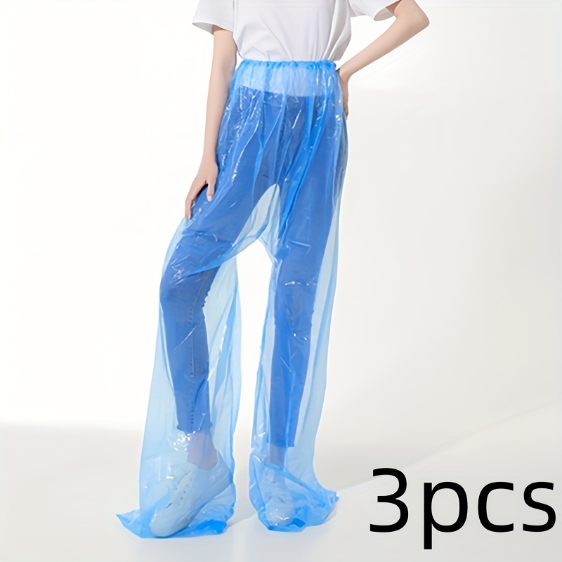 3pcs, Portable Rain Pants, Wear Rain Pants, And Elastic Belt, Thick Bag Foot Rain Pants, Rafting Travel Rain Pants, Travel, Camping, Accessories