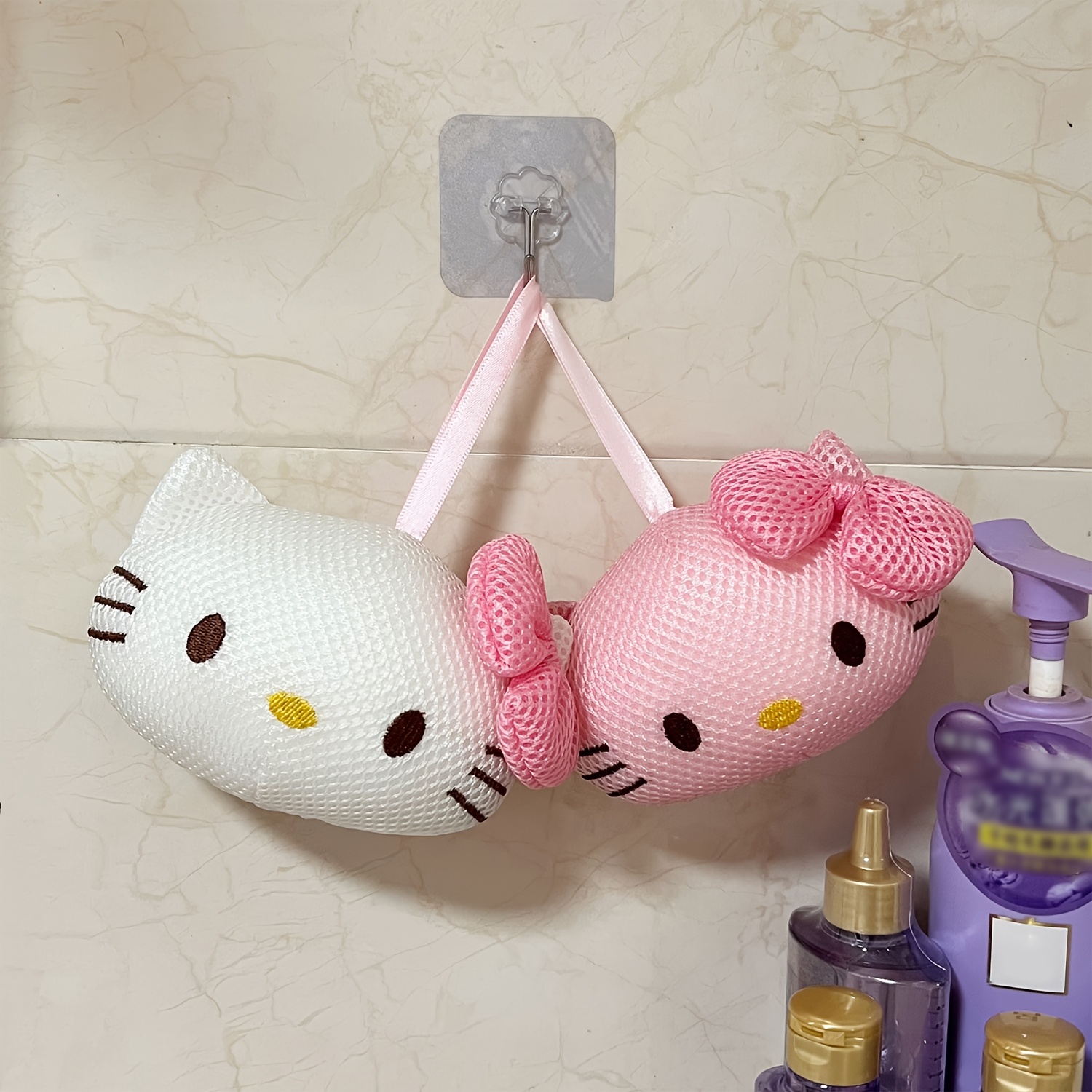 Licensed Cute Bath Sponge, Soft Mesh Exfoliating Scrubber