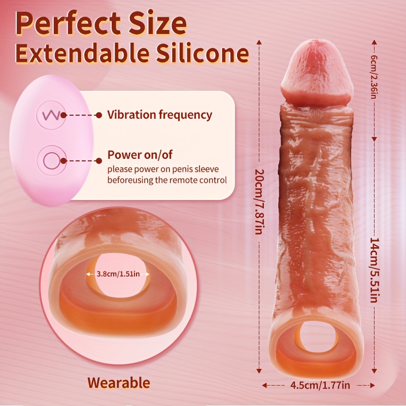 how to use male vibrating sleeve Penis Sleeve Extensions Condom Male Enlargement Delay Vibrators Clits –  Honeyloveyou
