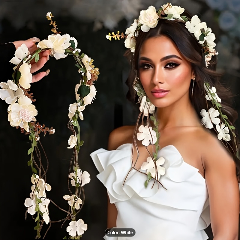 E-shop Haarverdichtung Rattan Verstellbare Blumen Girlande Stirnband Haarband, Ausgehen für Spaß, Fotoshootings, Fotografie, Foto-Additions und