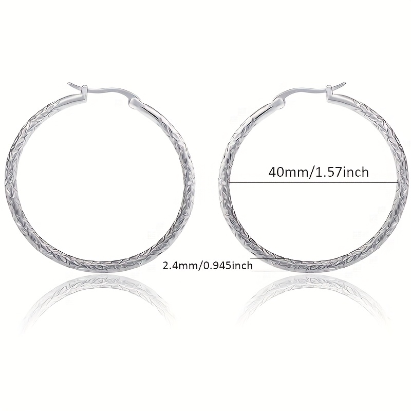 925 sterling silvery 9g 18k golden plated 40mm traditional   earrings gift for women girlfriend mom   daughters on birthday anniversary valentines day and christmas   with a   box Product details 0