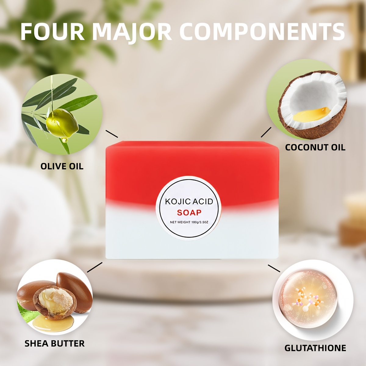 3 53 gu si 100g glutathione kojic acid soap coconut oil - Temu Hungary