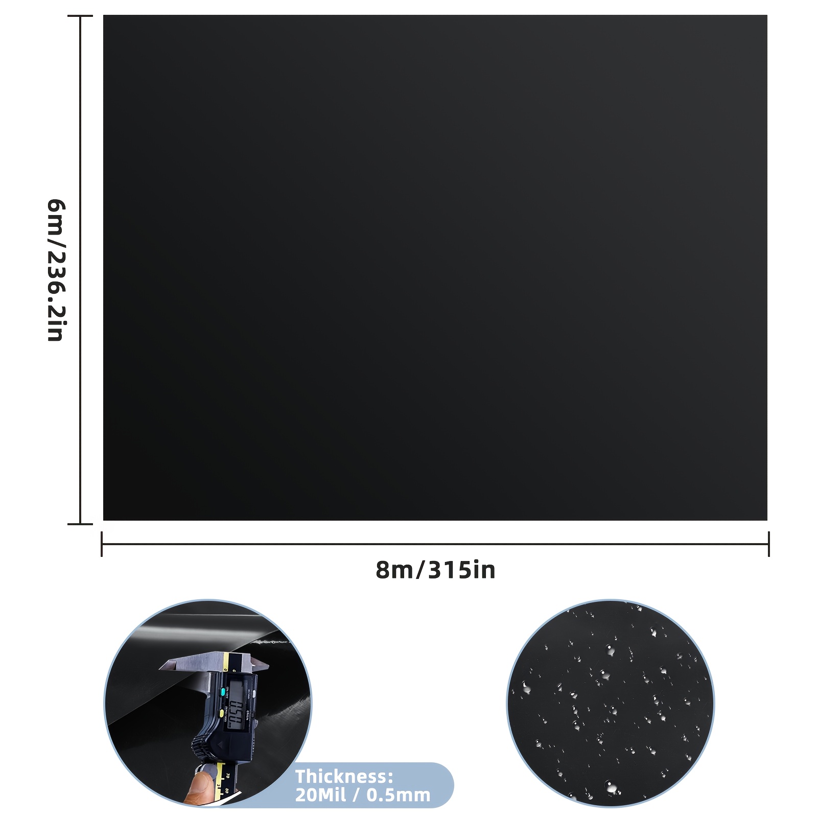 Image of 8m*6m Anti-seepage Pond Liner, Geomembrane - Suitable For Outdoor Gardens, , Water Features, Garden Houses