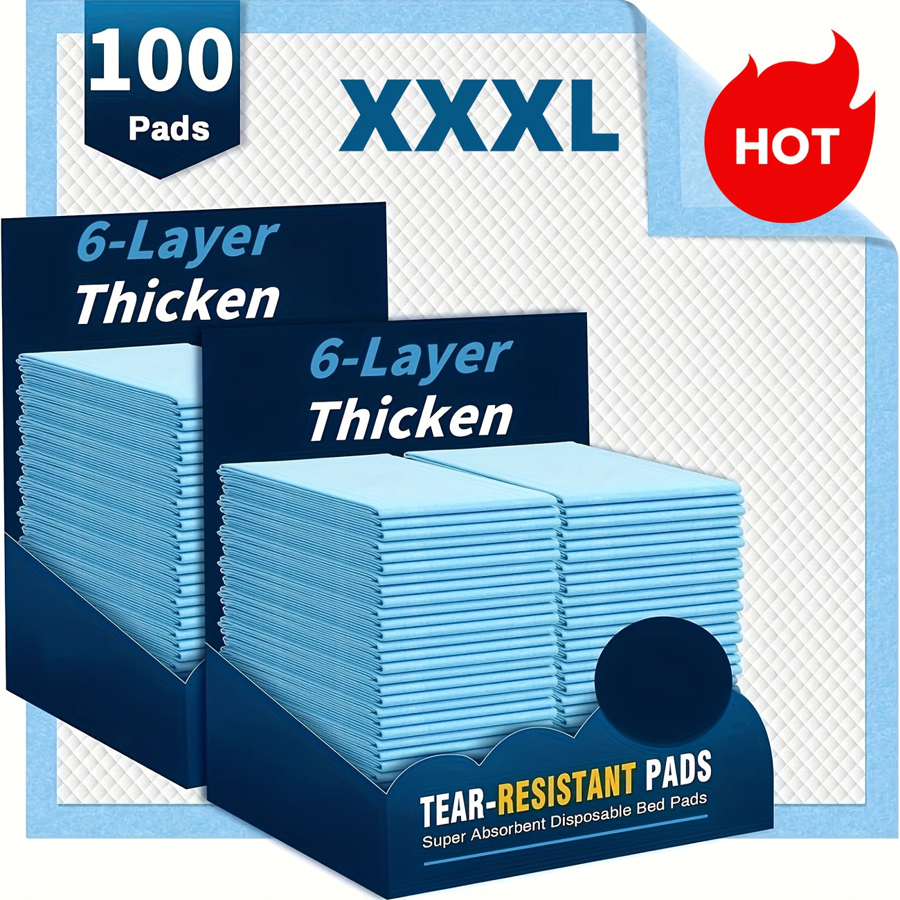 xxxl extra large thickened disposable adultpad large size 34 28 23 6 23 6inch absorbent and leak proof incontinence mattress suitable for elderly care adult sheets   pet   training mat 100pcs value package