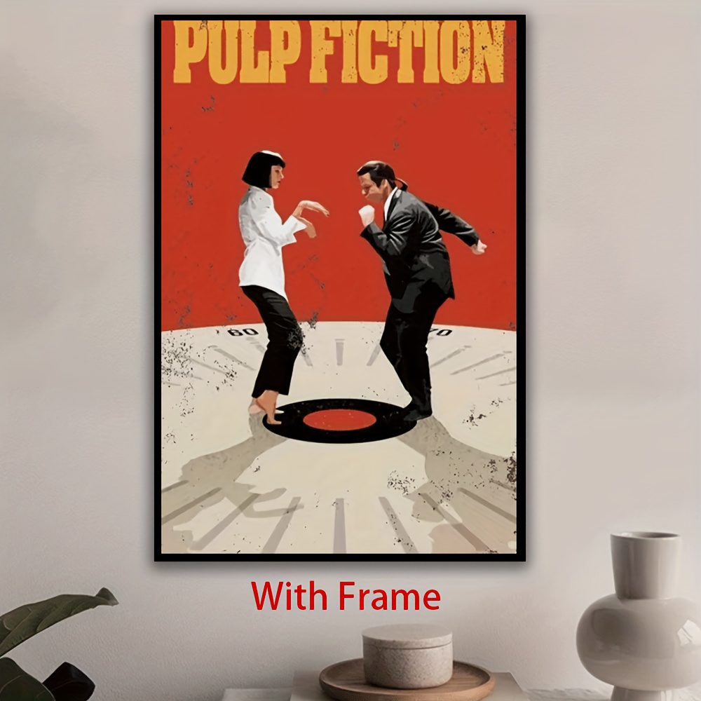 TEMU Affiche encadrée de Fiction - Art mural avec le " Fiction", parfait pour la décoration du salon, du bureau ou de , utilisation