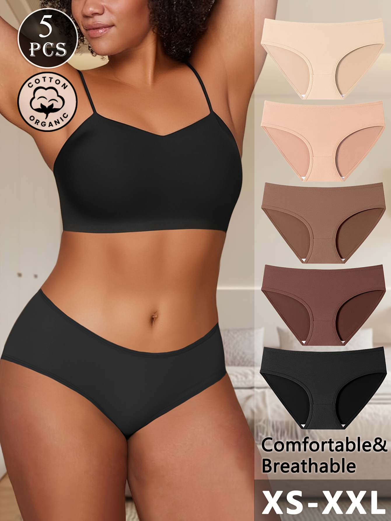 5-pack simple and elegant solid color Women s underwear, comfortable, breathable, seamless low waist   pants, sports and leisure   underwear, underwear, XS-XXL, Casual Basics, Sports Underwear, Minimalist Style, Seamless Design, Breathable Fabric, Smooth Texture, Multipack Underwear, Seamless Panties, Student Underwear, Women s Essentials