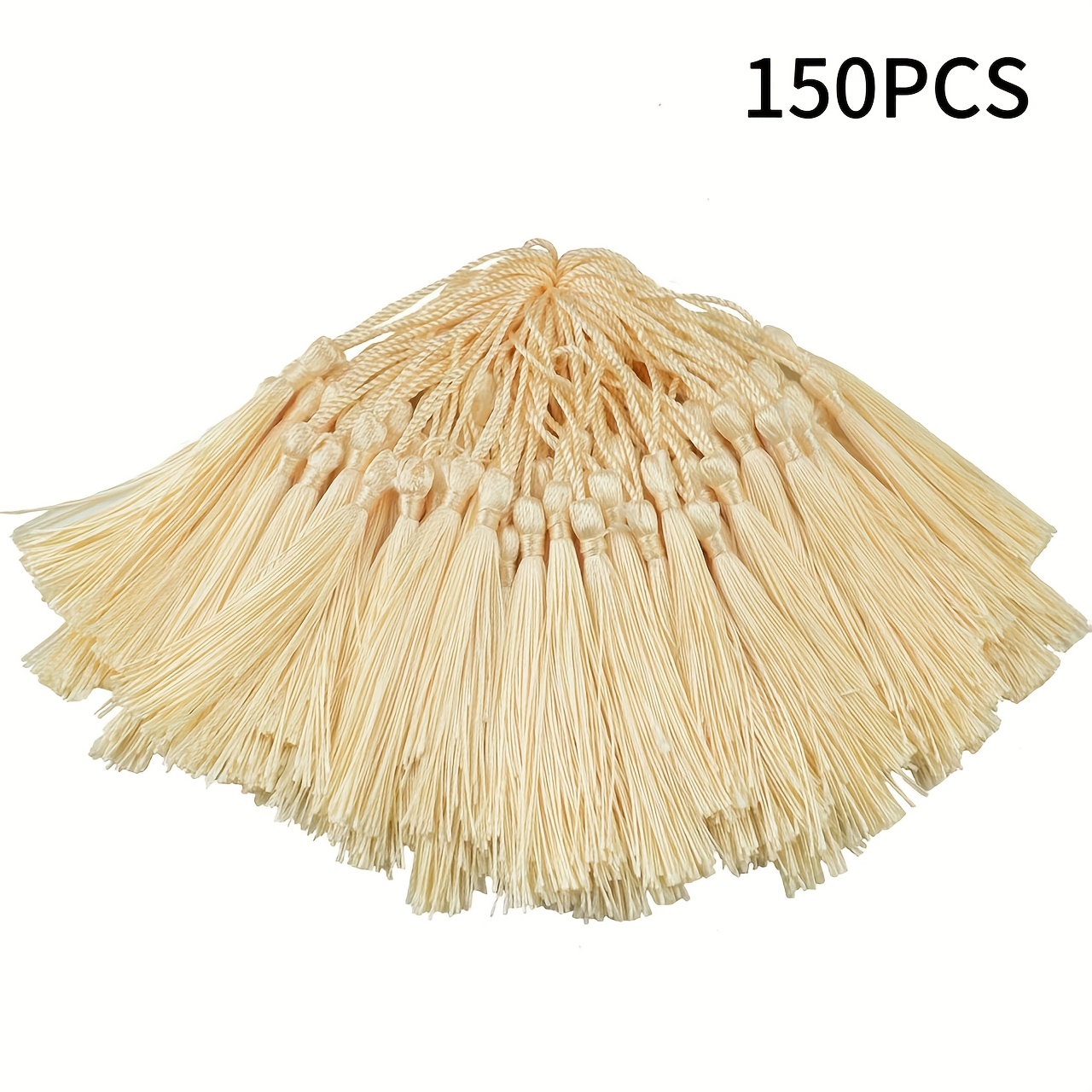 TEMU 150pcs Of 13cm Fiber Graduation Tassels, Colorful Ribbon Loop Small Tassels Suitable For Graduation Cap Decoration, Bookmark Tassel Making,