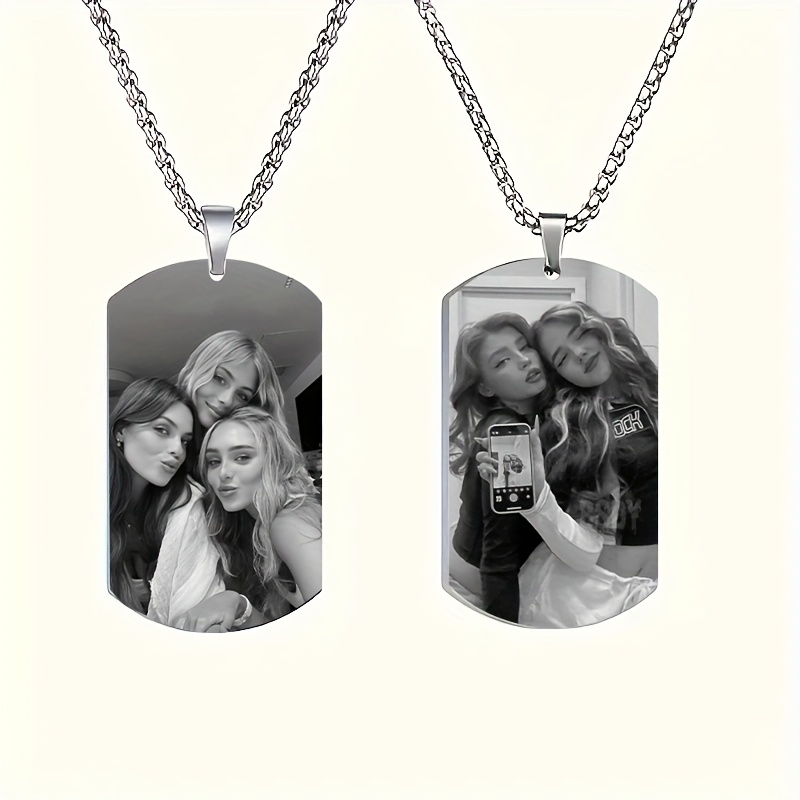 E-shop Personalisierter Kreativer Anhänger mit Gravierbarem Muster, Name, Geburtstag, ID - Tolles Geschenk zum Jahrestag/Geburtstag für