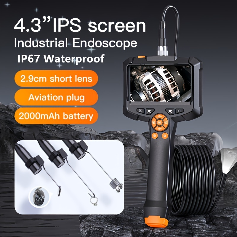 

Borescope Endoscope Inspection Camera, Ip67 Waterproof Handheld Endoscope Camera - Ips Screen Borescope Portable Snake Camera With 10m