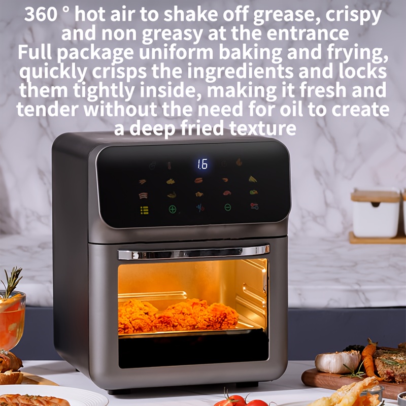12qt large family air fryer convection oven with led   screen   window   non stick basket   function precise temperature   to 400 f energy   countertop toaster oven for baking roasting air frying space saving design easy to   for home kitchen small apartments     fryer machine healthy cooking   insulated cooking baking enthusiasts details 4