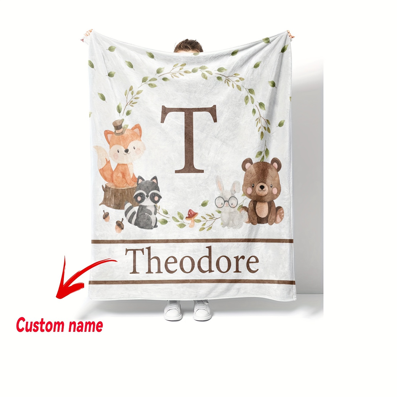 

Custom Name Animal Flannel Throw Blanket - , Skin-friendly & Reversible For Couch, Bed, Camping & Home Decor - Perfect Gift Idea