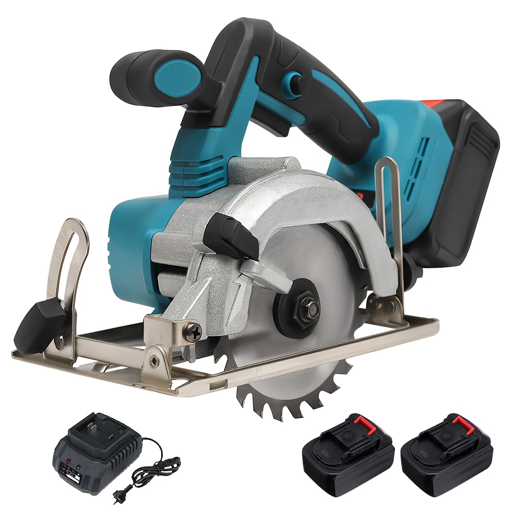 This Brushless Circular Saw Operates At 4500 Rpm And Includes A Semi-circular Guard And A Comfortable Grip: retailer-supplied image