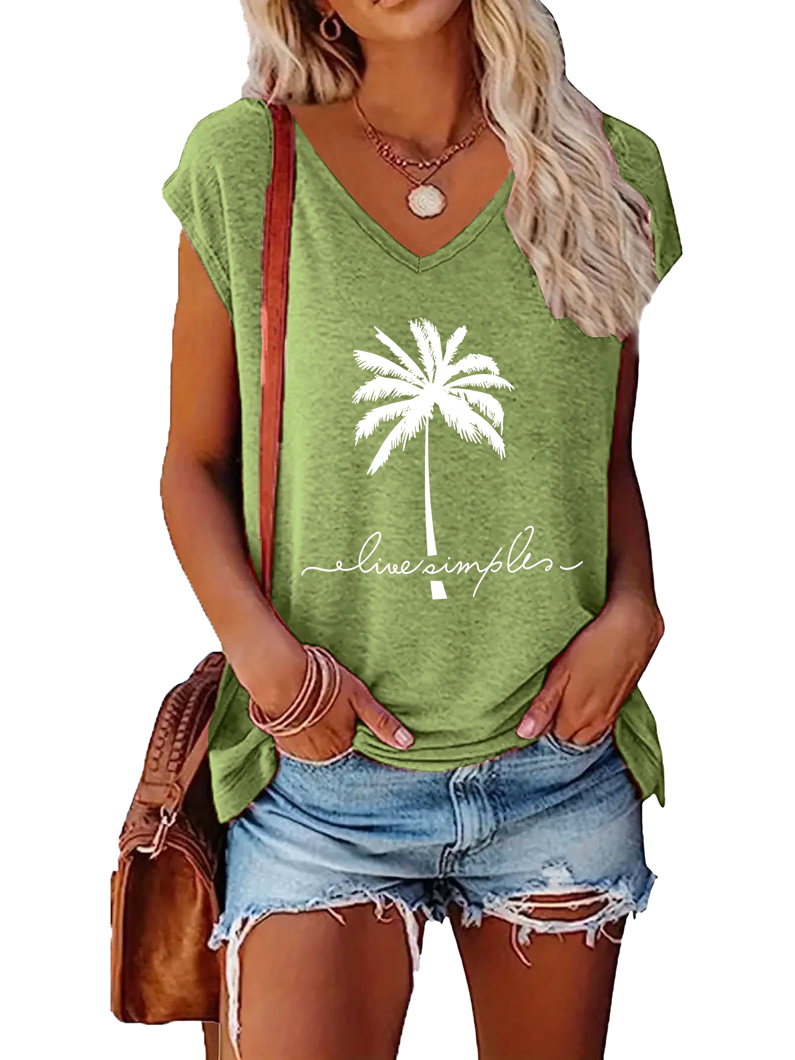 magliette donna a v casual loose fit corta Temu Italy