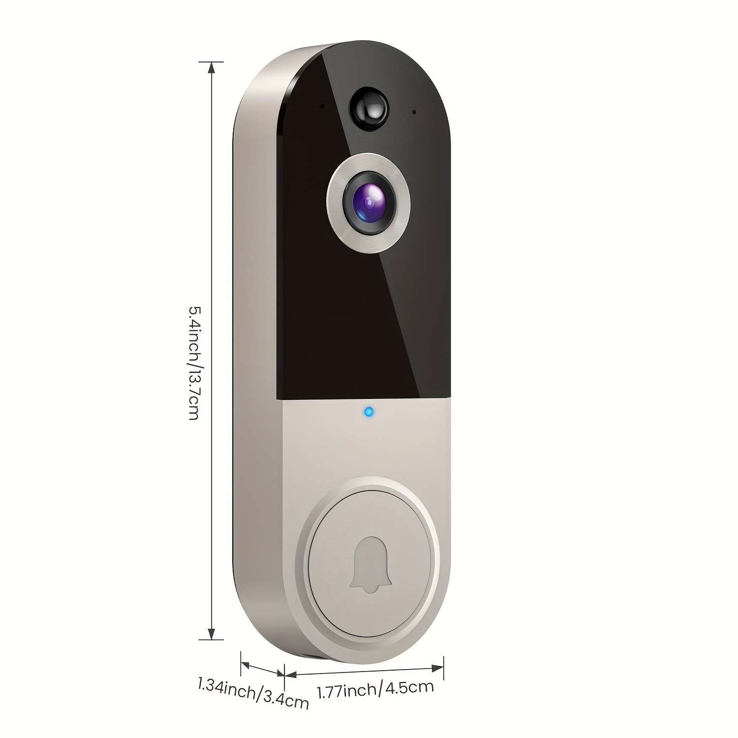 TEMU Sonnette Vidéo 1440P avec Audio Bidirectionnel, Communication Bidirectionnelle, Vision , Caméra Fil, WiFi 2.4G, Caméra de Sécurité Domestique