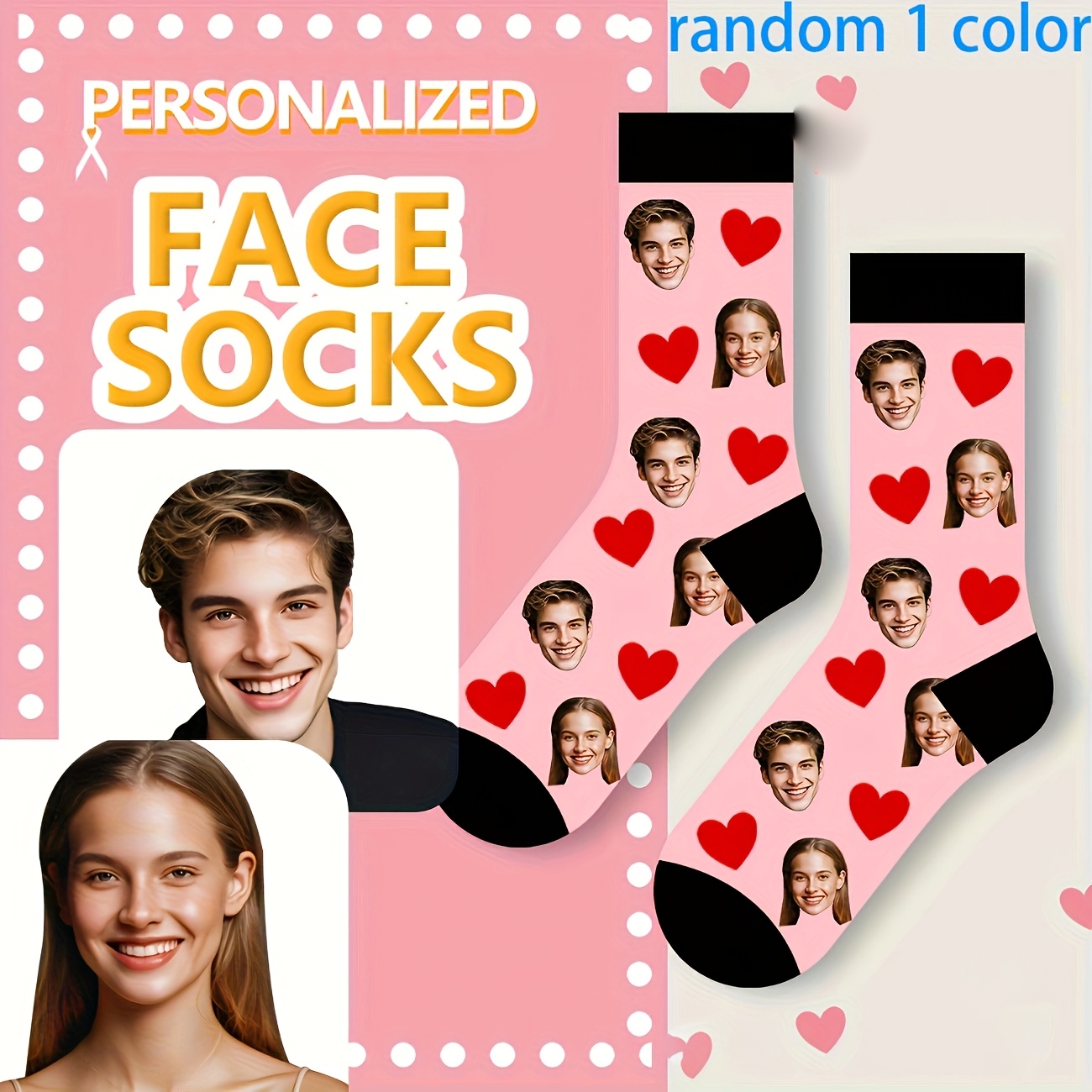 

Custom Photo Face Socks For - Personalized Mid-calf Socks Designs, For Valentine's Day, Birthdays & , Fits Eu Size 32-40, Styles, Romantic Gift Idea | Sock Design | Polyester Fiber Socks