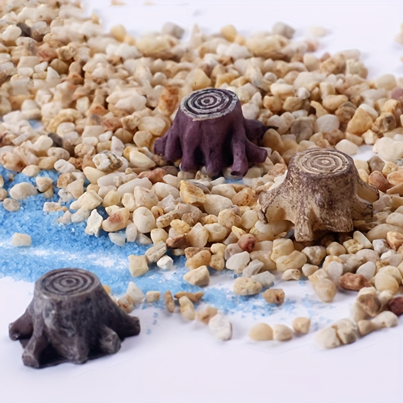 Image of 3pcs(random Color) Small Tree Stump Decorations, Resin Material, Suitable For Aquarium, Micro Landscape Gardening Decoration And Embellishment