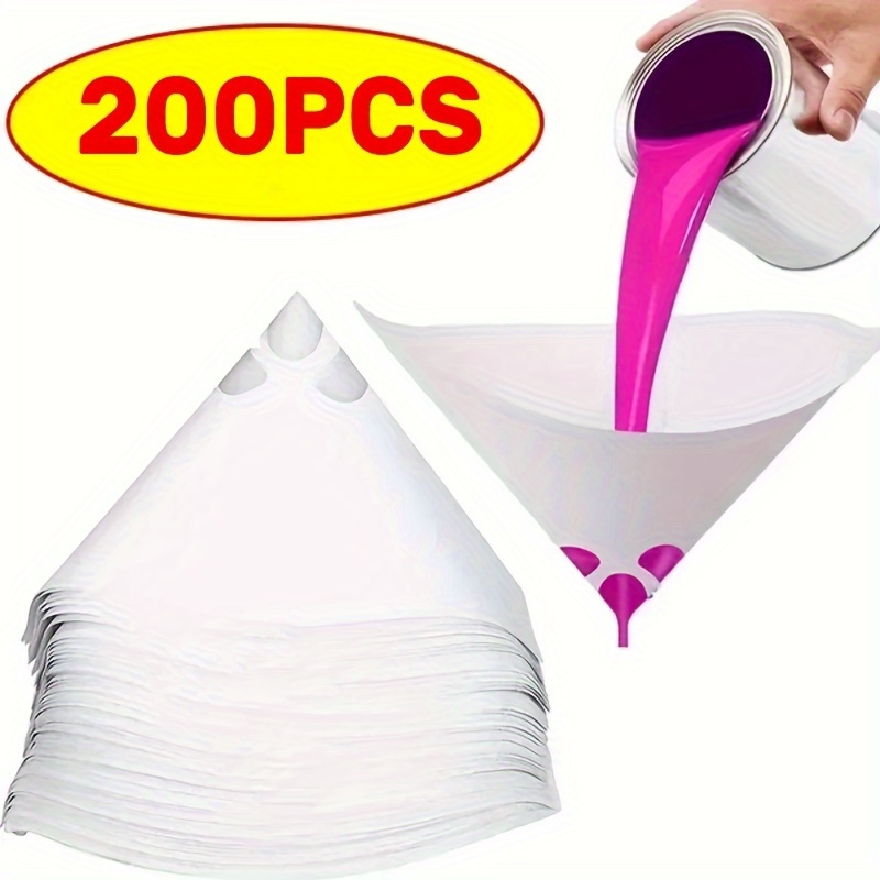 

200pcs Paint Filter Paper Car Paint Spray Mesh Paper Filter Funnel Strainer Disposable Conical Straining Funnel